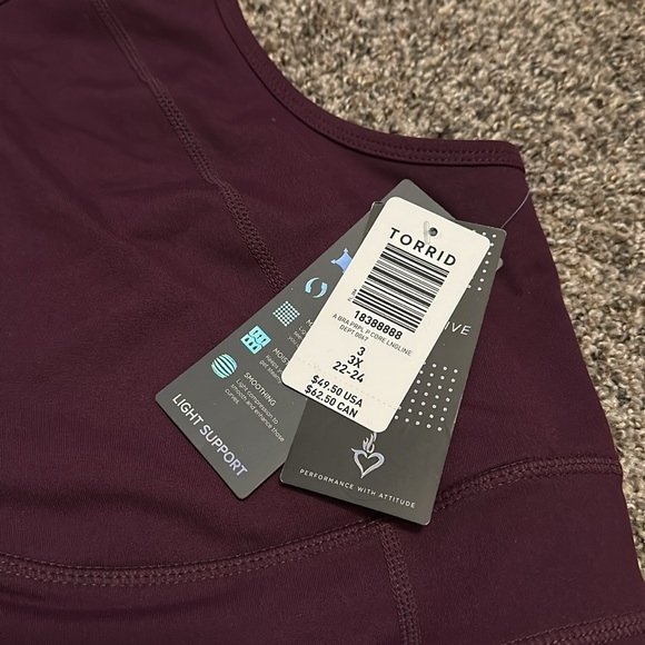 Torrid Active Sports Bra 3X NWT Purple - Picture 2 of 4